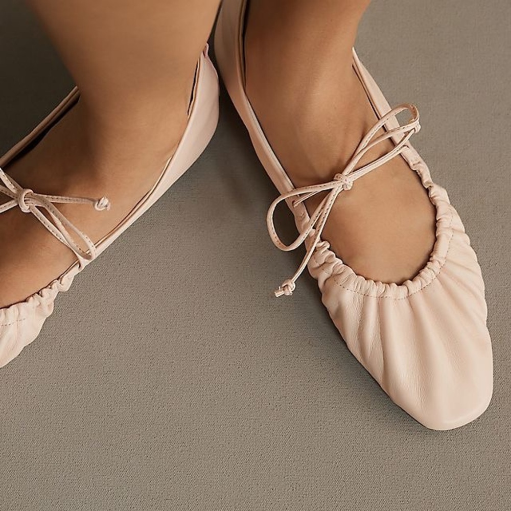 Anthropologie tie ballet flats